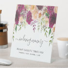 Burgundy Peach Floral Script En Mémoire Amoureuse