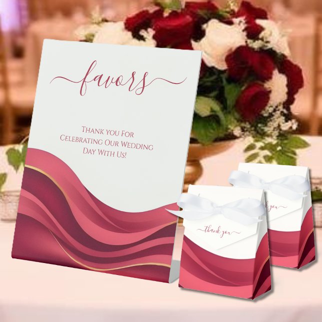 Signe De Table Burgundy Wedding Favors (Burgundy Wedding Favors Pedestal Sign)