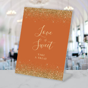 Signe De Table Burnt Orange Gold Parties scintillant Mariage L'am