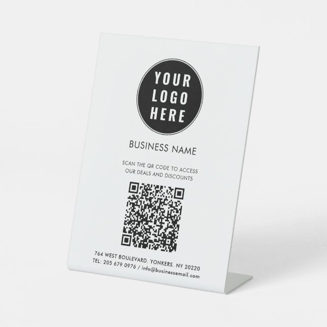 Signe De Table Business Logo and QR Code Custom (Recto)
