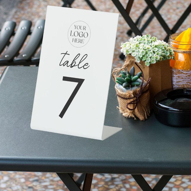 Signe De Table Business Logo Modern Minimalist Table Number (In situ)