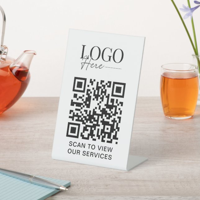 Signe De Table Business QR Code Logo Moderne Simple Salon Spa (In SItu)