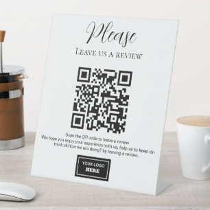 Signe De Table Business Review avec code QR