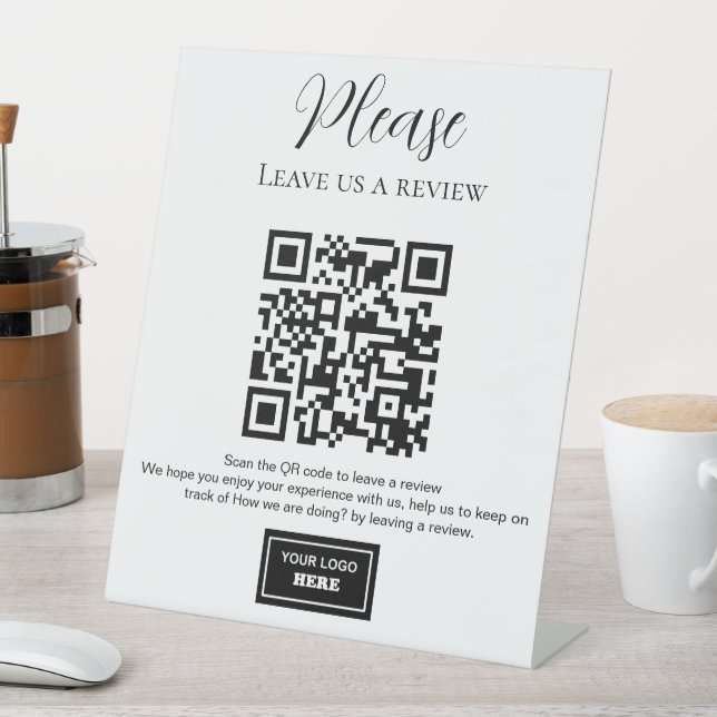 Signe De Table Business Review avec code QR (In SItu)