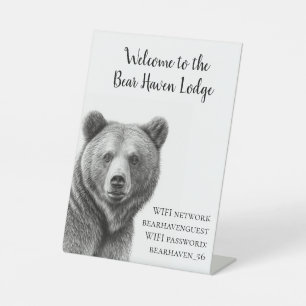 Signe De Table Cabine de vacances Bear Lodge Home WIFI informatio