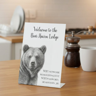 Signe De Table Cabine de vacances Bear Lodge Home WIFI informatio