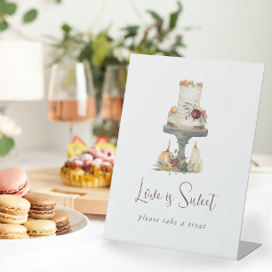 Signe De Table Câble de Couche Automne "L'amour est doux" Dessert