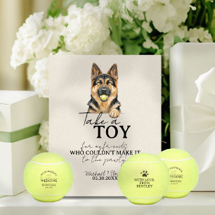 Signe De Table Cadeau de balle de tennis de mariage pour chien à