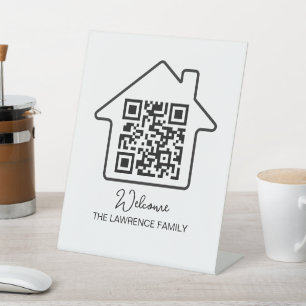 Signe De Table Cadeau de chauffage domestique   Code QR WiFi pers
