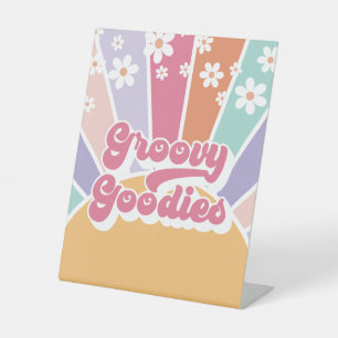 Signe De Table Cadeau de fête d'anniversaire rétro soleil Groovy