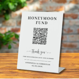 Signe De Table Cadeau de lune de miel en code QR mariage