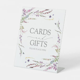 Signe De Table Cadeau Mariage de calligraphie Fleur sauvage viole