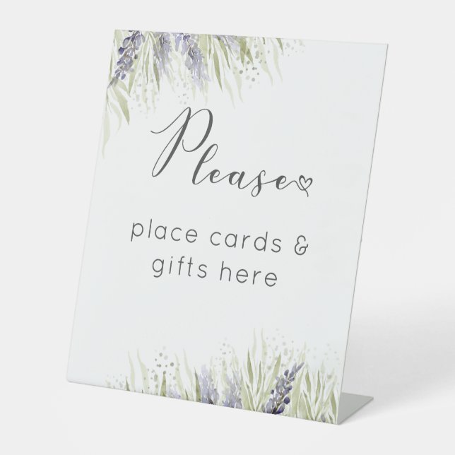 Signe De Table Cadeau Rustique Lavande & Fête des mariées Sage (Recto)