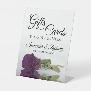 Signe De Table Cadeaux & Cartes Elégante Plum Purple Rose Merci
