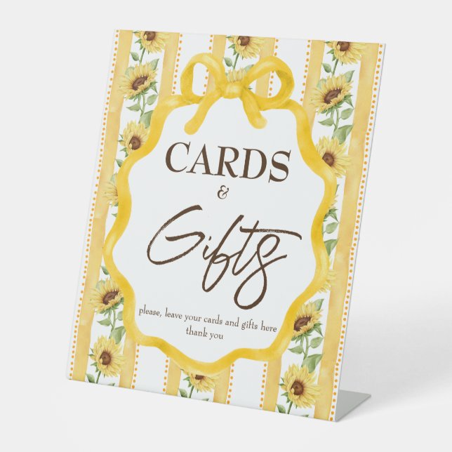 Signe De Table Cadeaux de baby shower de mariage tournesol en fle (Recto)