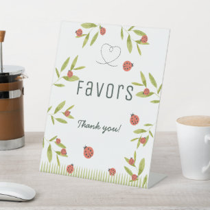 Signe De Table Cadeaux de Baby Shower Petite Dame Punaise Verte