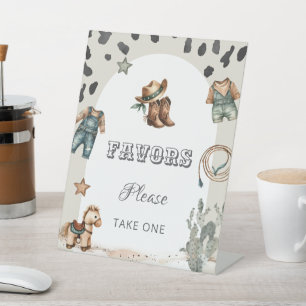 Signe De Table Cadeaux de Baby Shower Western Prenez-en un