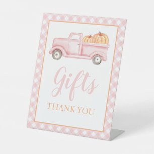 Signe De Table Cadeaux de Camion Rose Pastel Petit Citrouille