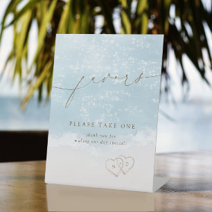 Signe De Table Cadeaux de mariage modernes sur la plage, veuillez