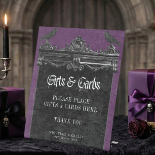 Signe De Table Cadeaux de mariage violets gothiques Black Raven &