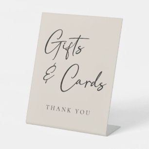 Signe De Table Cadeaux et cartes de mariage sobres beiges