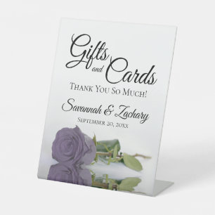 Signe De Table Cadeaux et cartes Dusty Purple Rose Merci