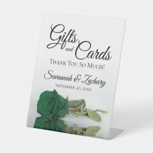 Signe De Table Cadeaux et cartes Emerald Green Merci Rose