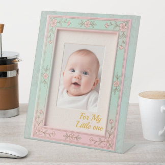 Signe De Table Cadre photo pastel floral rose menthe
