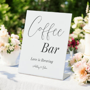 Signe De Table Café Bar Wedding shower noir blanc