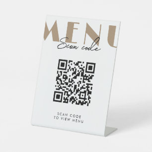 Signe De Table Cafe Modern Scan Menu QR Code