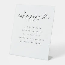 Cake Pops Flavors Dessert Table Wedding Party Sign