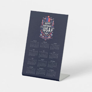 Signe De Table Calendrier Joyeux anniversaire USA 250