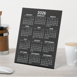 Signe De Table Calendrier - peut modifier les couleurs - petite e