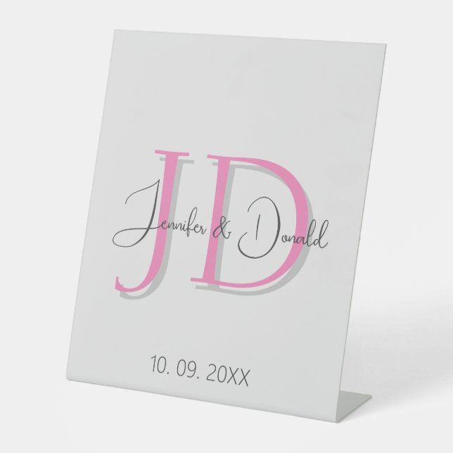 Signe De Table Calligraphie classique tendance monogramme (Recto)