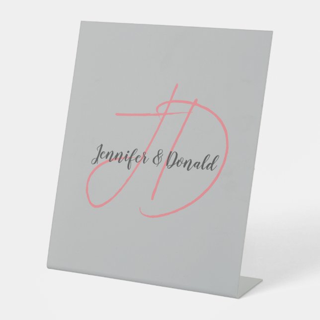 Signe De Table Calligraphie classique tendance monogramme (Recto)