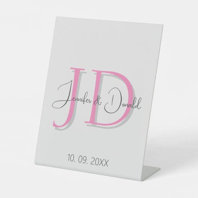 Signe De Table Calligraphie classique tendance monogramme (Recto)