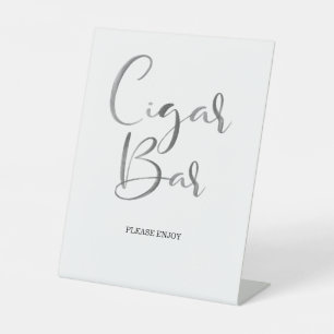 Signe De Table Calligraphie de pinceau moderne Mariage Cigar Bar