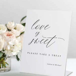 Signe De Table Calligraphie Élégante Mariage L'amour est Doux