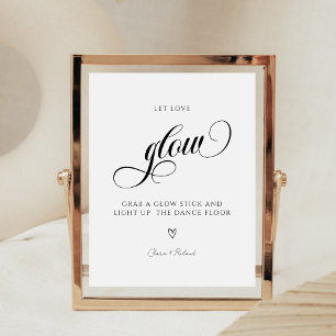 Signe De Table Calligraphie Laisser l'amour Mariage lumineux Stic