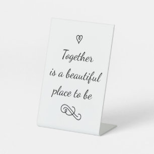 Signe De Table Calligraphie mariage Amour romantique
