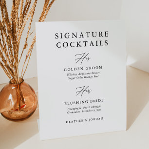 Signe De Table Calligraphie Mariage Signature Barre de cocktails 