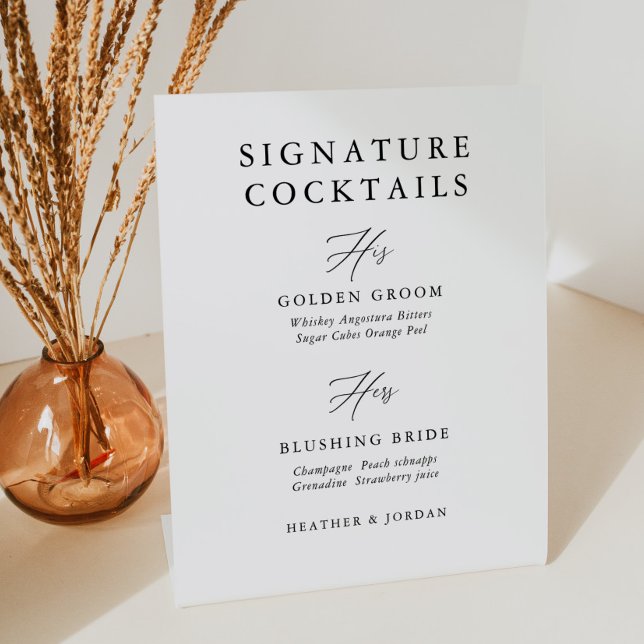 Signe De Table Calligraphie Mariage Signature Barre de cocktails  (Créateur téléchargé)