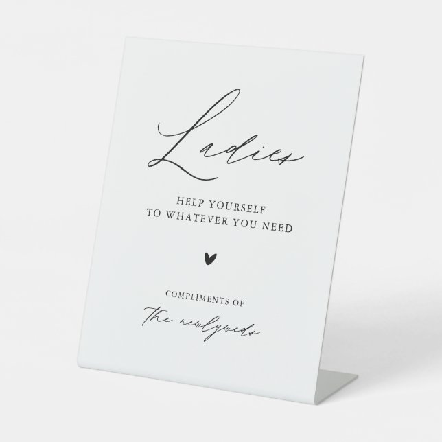 Signe De Table Calligraphie minimaliste moderne Mesdames Salle de (Recto)