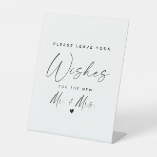 Signe De Table Calligraphie minimaliste Vœux de Monsieur et Madam