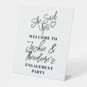 Signe De Table Calligraphie moderne Engagement Parti Bienvenue Pe