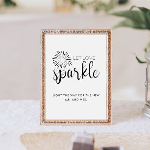 Signe De Table Calligraphie moderne Laisser l'amour Sparkle Maria