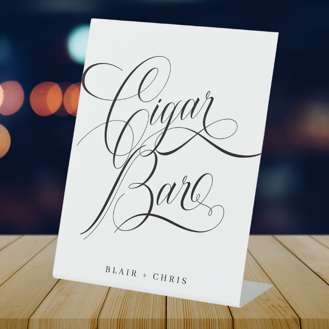 Signe De Table Calligraphie Moderne Mariage Cigar Bar Mariage Sig (Créateur téléchargé)