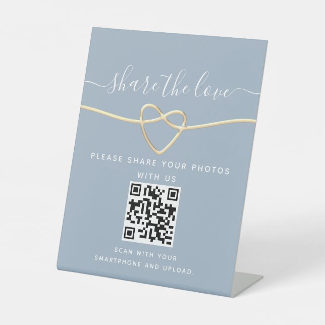 Signe De Table Calligraphie moderne Mariage QR Code (Recto)