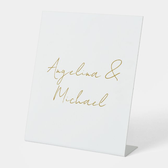 Signe De Table Calligraphie professionnelle Elegant or couleur (Recto)