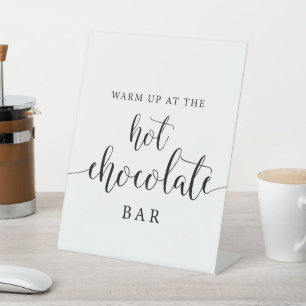 Signe De Table Calligraphie rustique Barre de chocolat chaud